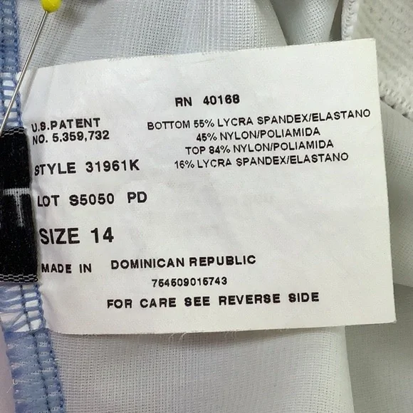 Trimshaper Purple and Black One Piece Polka Dot Swimsuit with V-Neckline - Picture 6 of 10